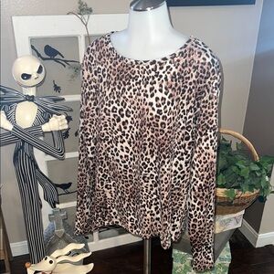 No Comment Plus Animal Print Top